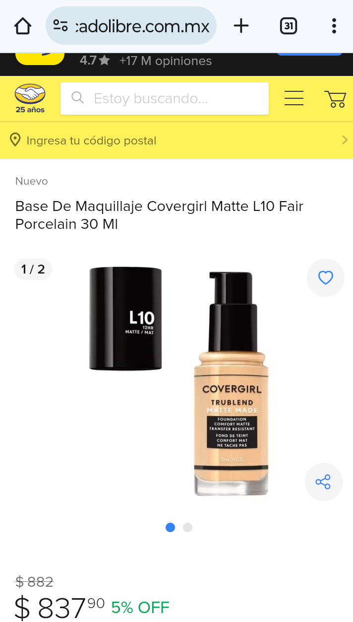 COVERGIRL Maquillaje Liquido # 150