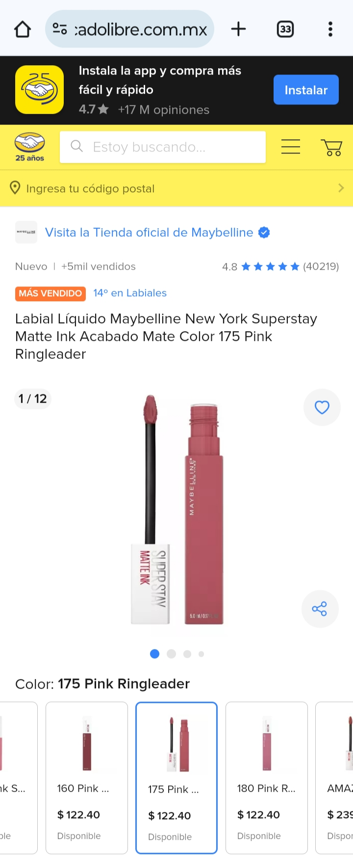 MAYBELLINE Labial # 164