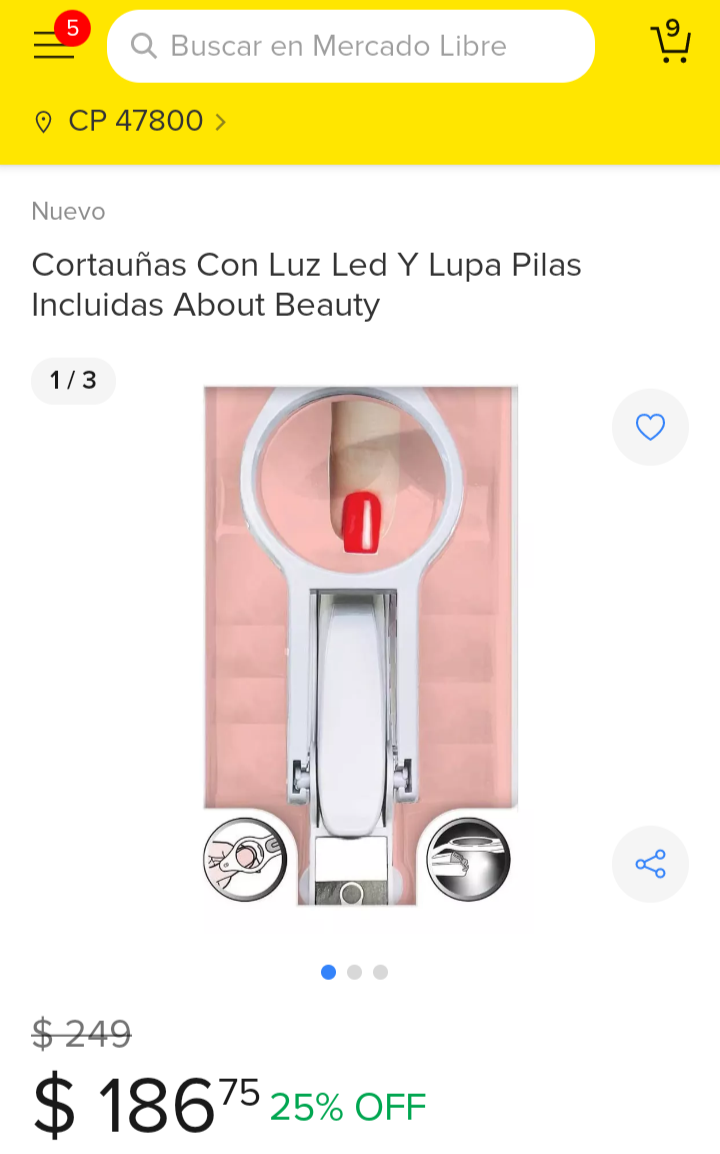 ABOUT BEAUTY CORTAUÑAS CON LUZ LED # 105